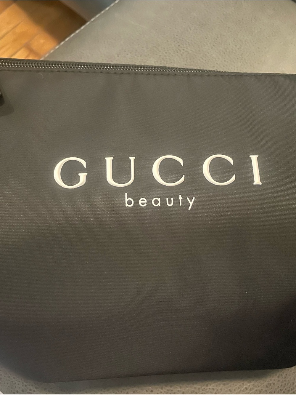 Gucci Black and White Logo Makeup Pouch